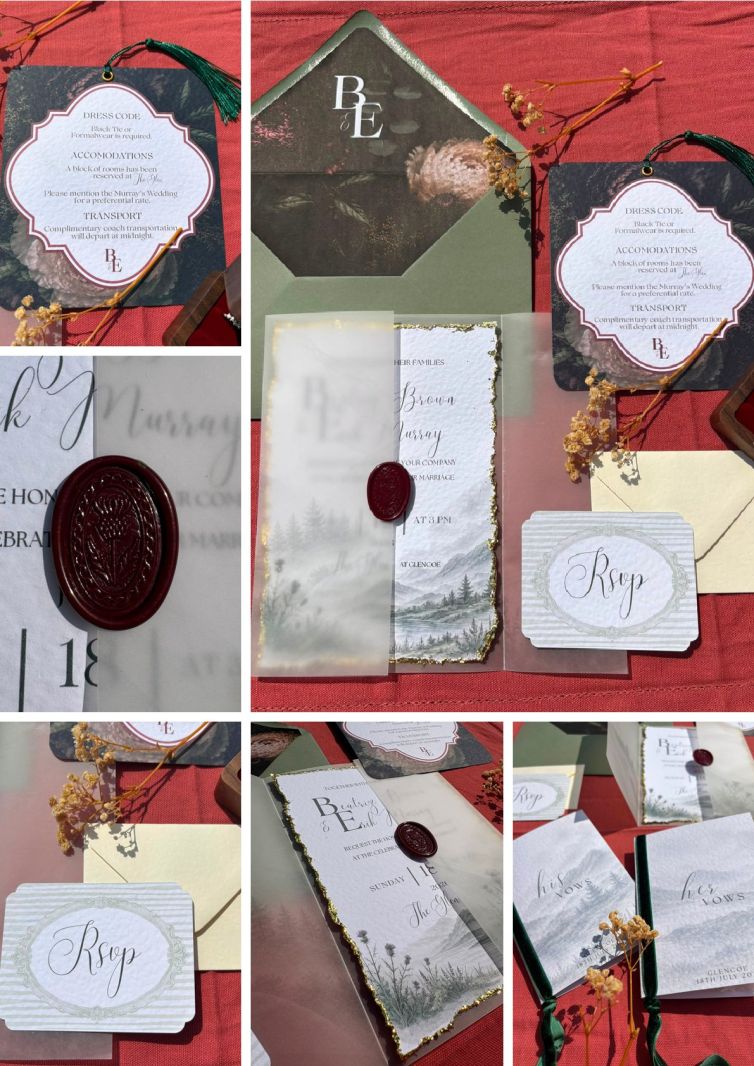 1.Wurthering Heights Scottish Highland Wedding Invitation