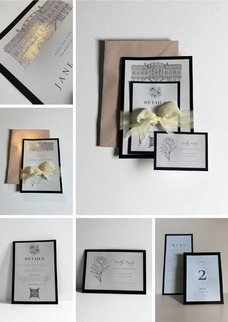 15.Black Tie Wedding Invitation