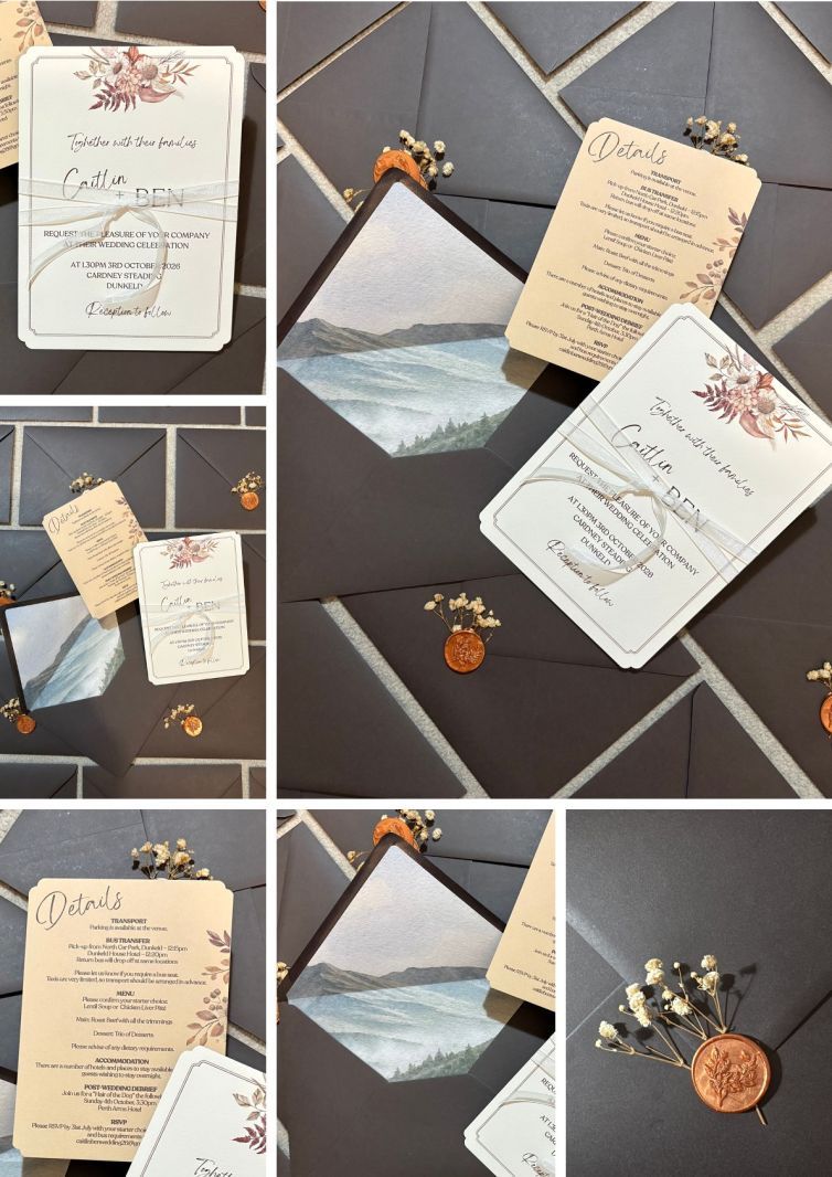 4.Coffee Wedding Invitation Scottish Highland Scottish Wedding